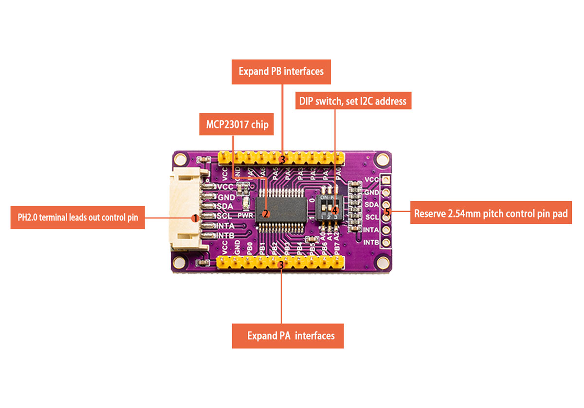 Mcp23017 Io Expansion Board I2c Interface 5626