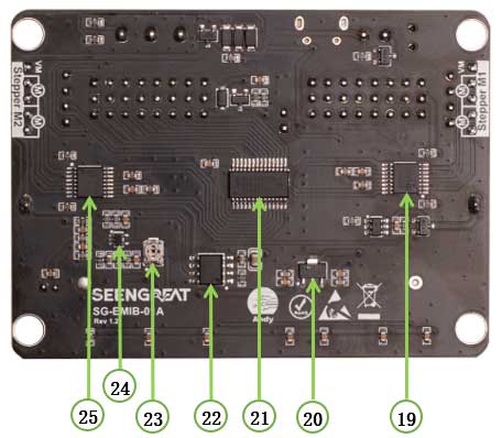PCA9685 Micro:bit Expansion Board Resource Profile Rear view