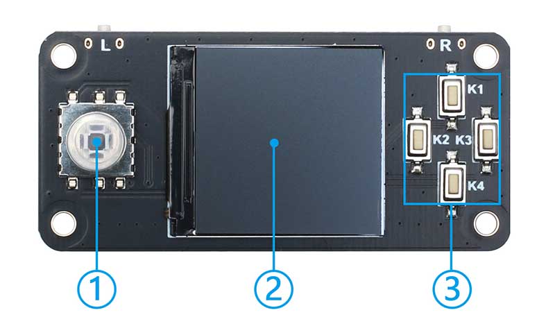 Front view of 1.3inch TFT LCD Display