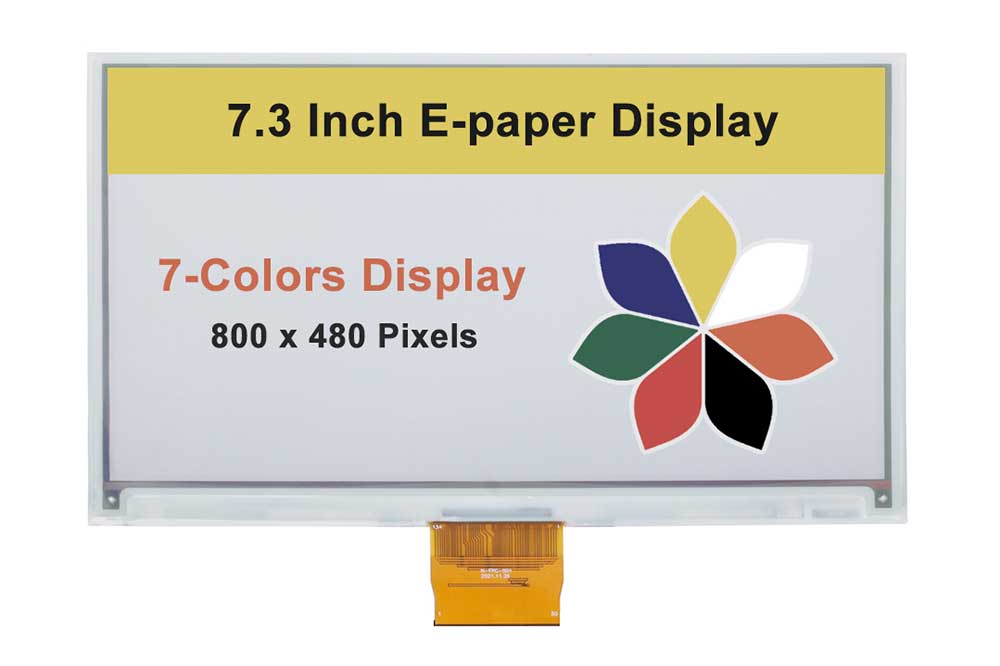 7.3inch E-Paper Display 7-Color E-Ink Raw Display Module, 800×480 Resolution