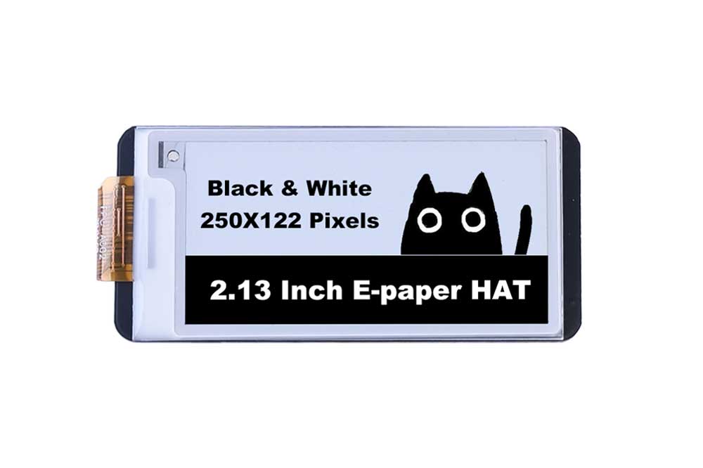 E-Ink Display HAT for Raspberry Pi 2.13inch 122x250 Global and Partial Refresh Monochrome E-Paper