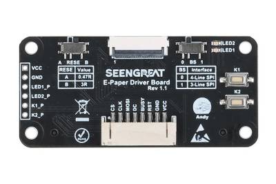 Universal E-Ink Display Raw Panel Driver HAT Board