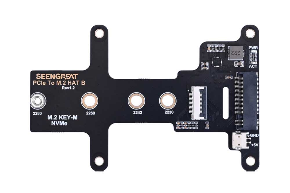 PCIe to M.2 HAT B Adapter Board for the Raspberry Pi 5