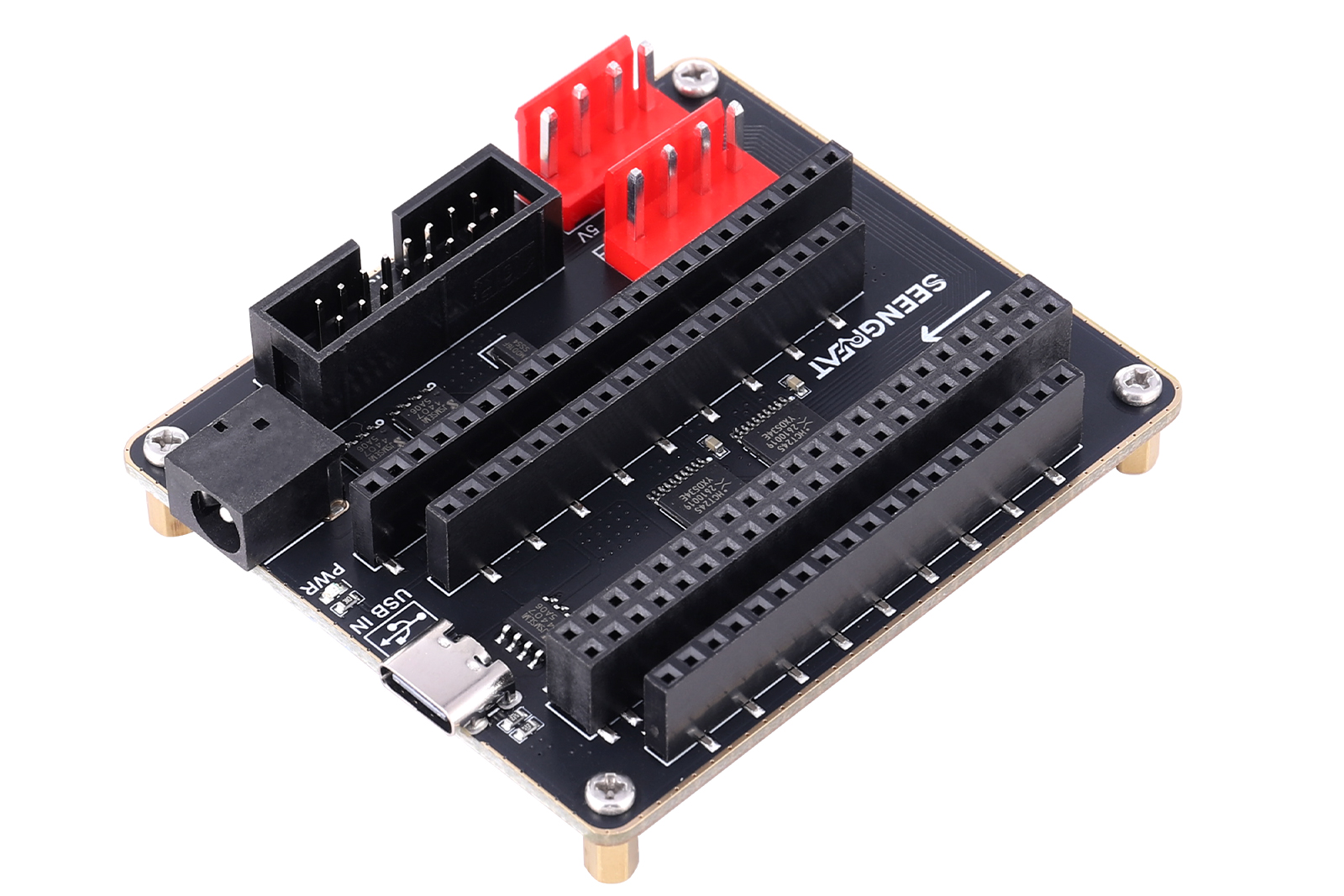 ESP32 RGB Matrix Panel Adapter Board, Dual Power Input (USB-C/DC Jack) HUB75 Interface Shield