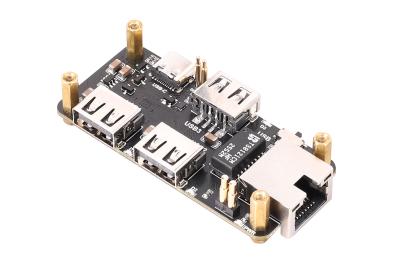 USB HUB ETH HAT (U3E100) for Raspberry Pi Zero, 3-Port USB 2.0 Hub + 10/100M Ethernet Adapter