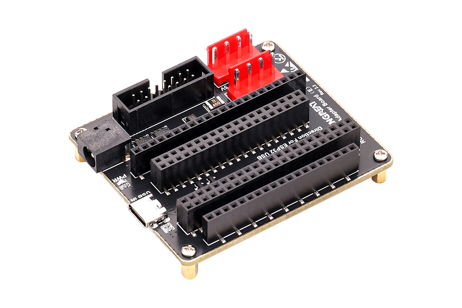 ESP32 RGB Matrix Panel Adapter Board, Dual Power Input (USB-C/DC Jack) HUB75 Interface Shield