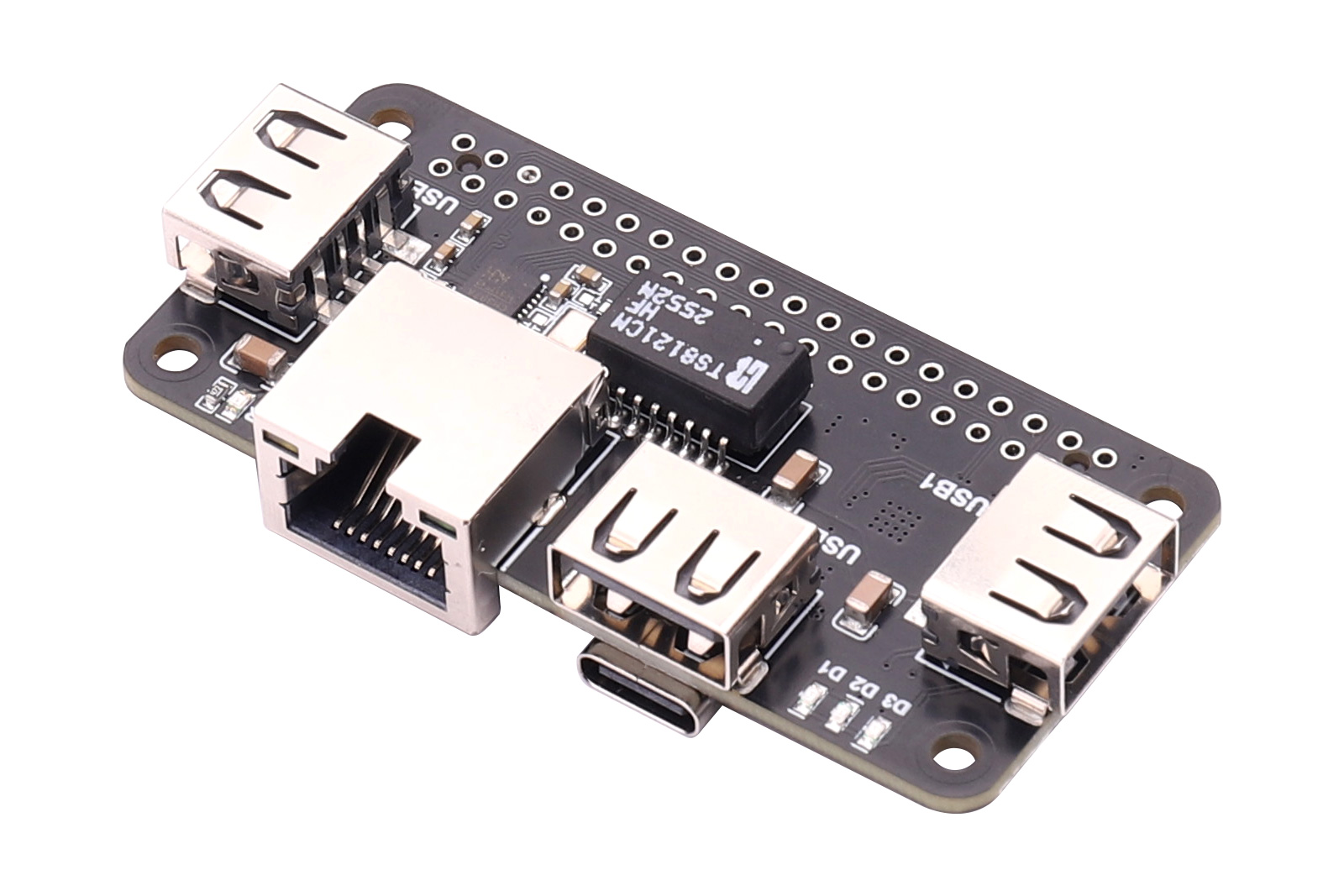 SEENGREAT USB HUB ETH HAT (U3E100) B for Raspberry Pi Zero, 3x USB 2.0 Ports + 10100M RJ45 Ethernet,