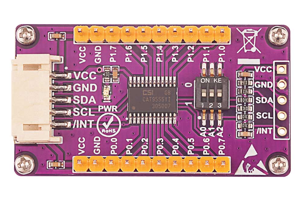 CAT9555 IO Expansion Board for I2C SMBus Expands 16 I/O Pins