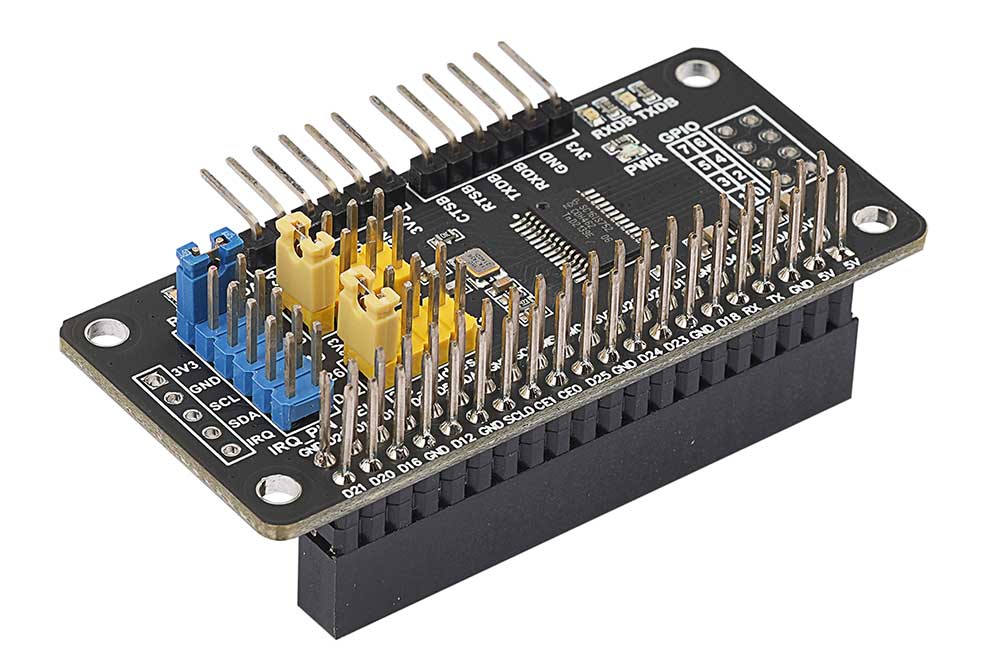 Serial Expansion HAT for Raspberry Pi Onboard SC16IS752, Expand 2 Serial Ports and 8 GPIOs