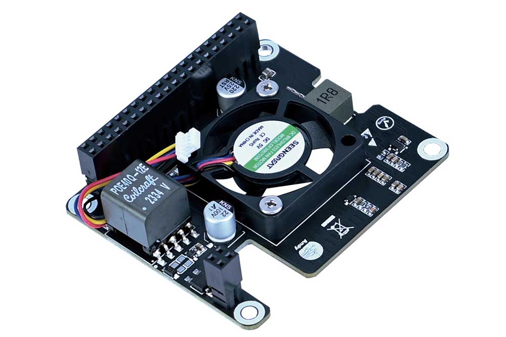 Power over Ethernet HAT for Raspberry Pi 5 with OLED Display and Fan POE HAT Module