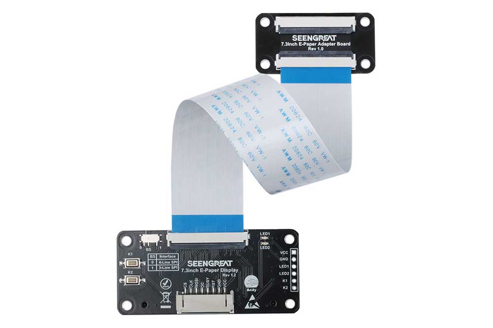 7.3inch E-Paper Display 7-Color E-Ink Display Module for Raspberry Pi, Arduino 800×480 Resolution