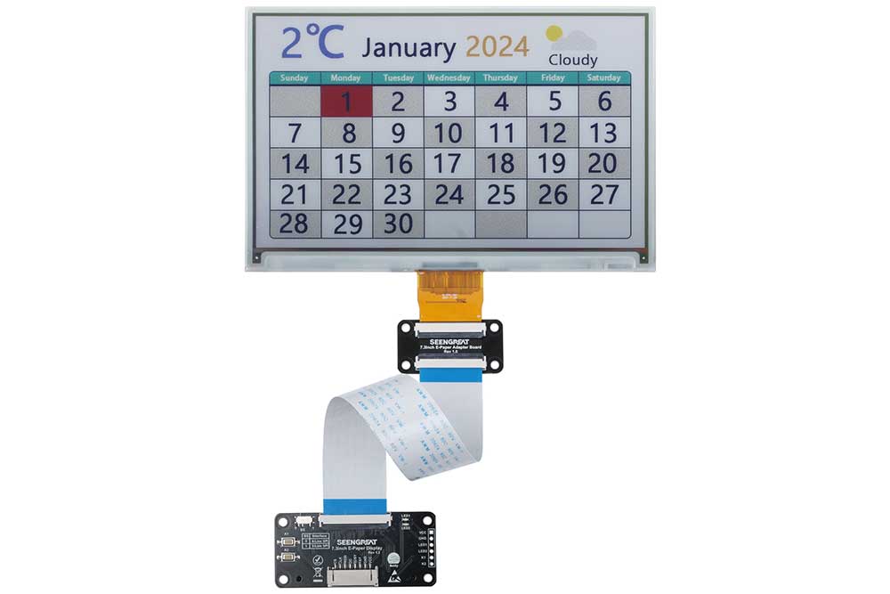 7.3inch E-Paper Display Driver Board Raspberry Pi 800x480