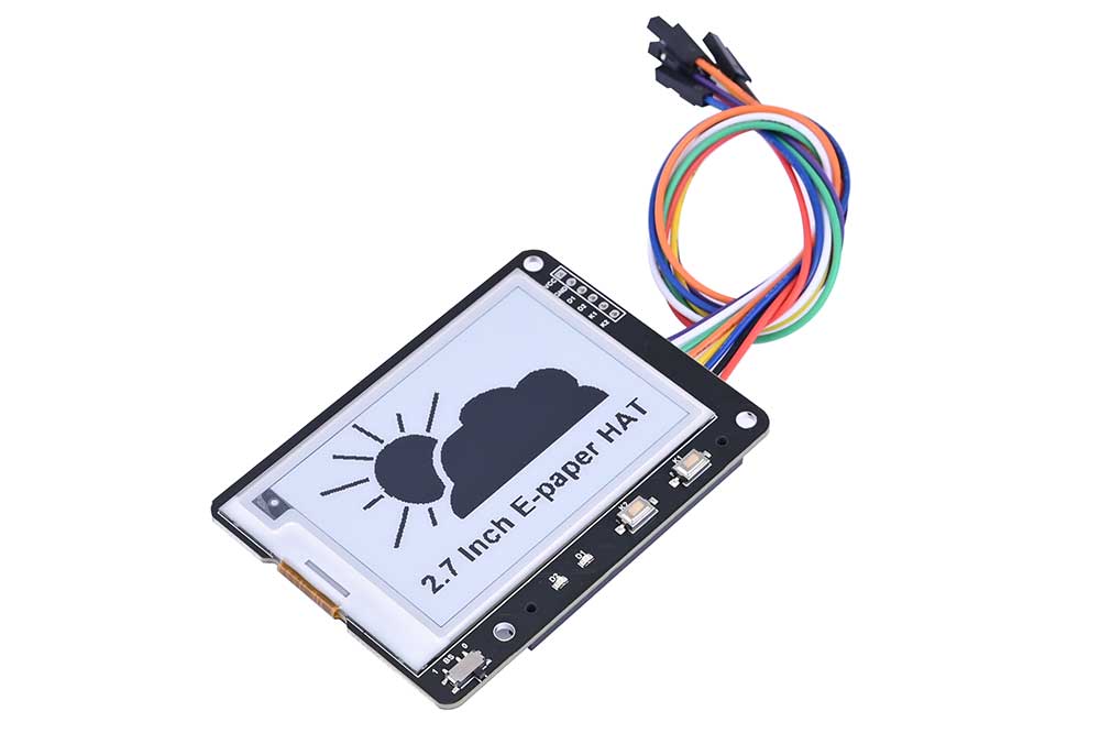 2.7inch E-Paper Display Module HAT, 264x176, Fits Raspberry Pi