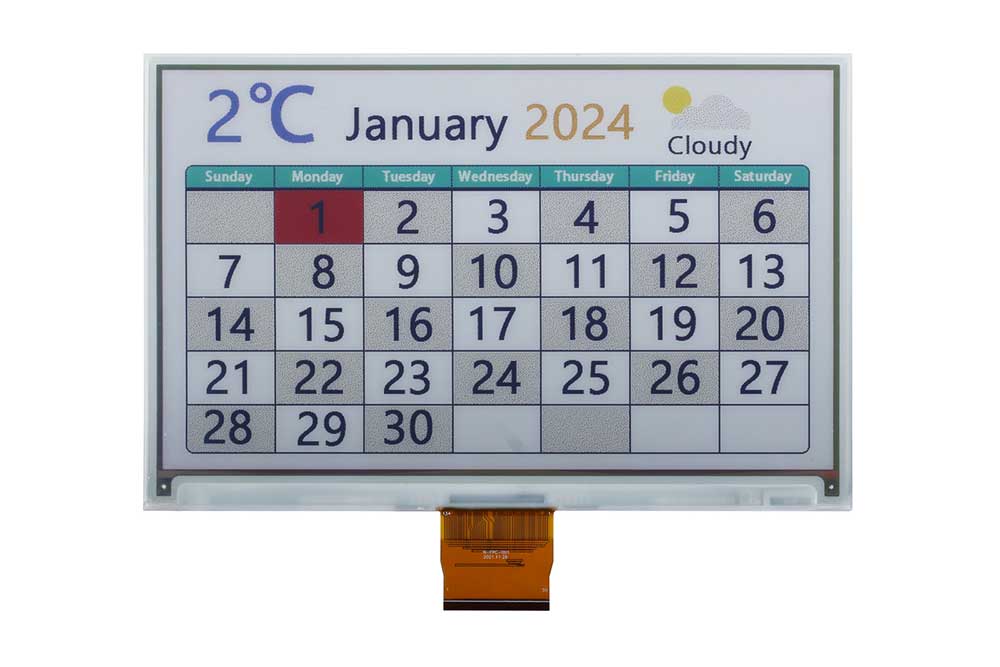 7.3inch E-Paper Display 7-Color E-Ink Raw Display Module, 800×480 Resolution