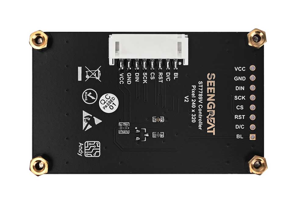 2inch LCD Display Module, Onboard ST7789V, 240×320 Resolution, IPS Screen