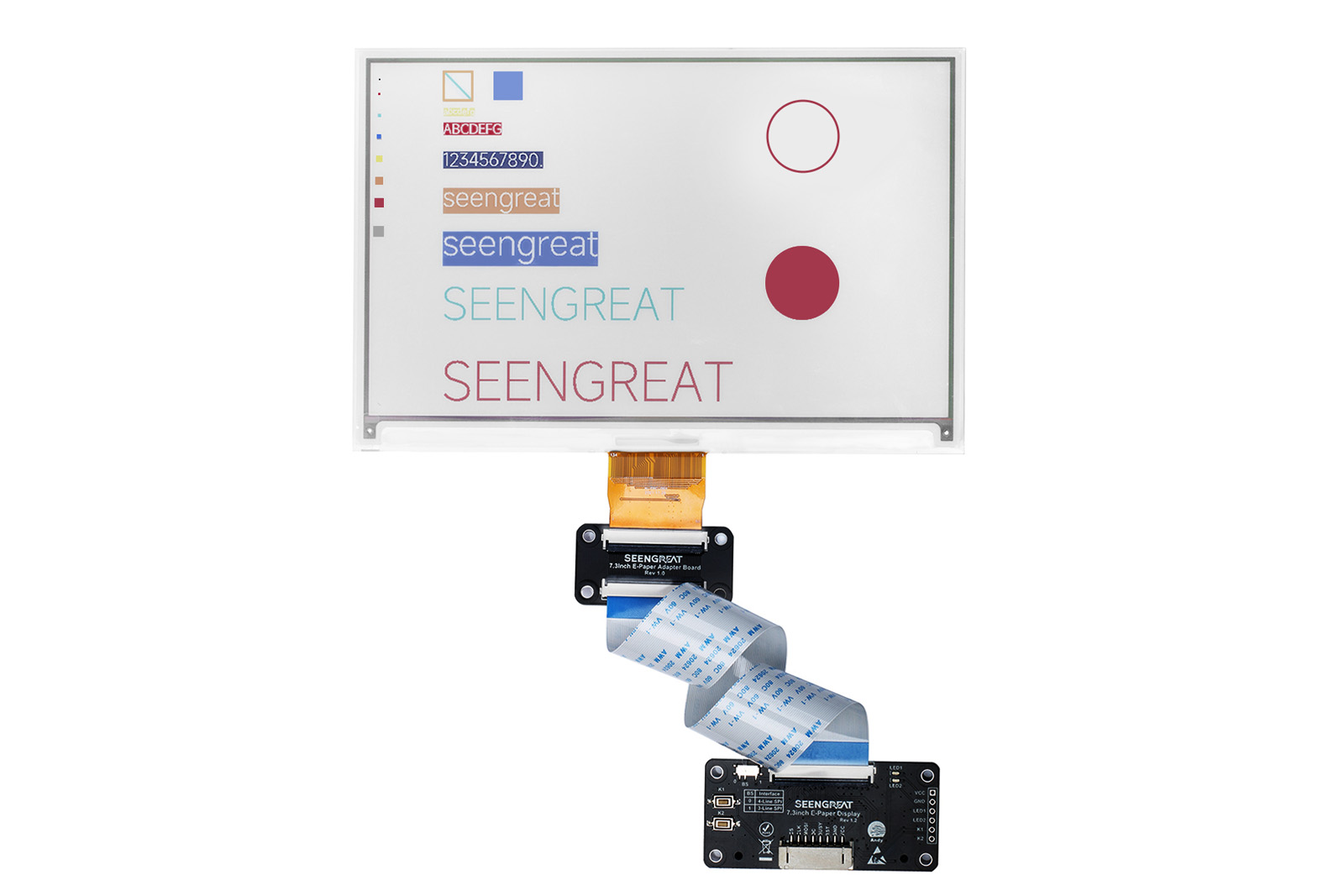 7.3inch E-Paper Display 7-Color E-Ink Display Module for Raspberry Pi, Arduino 800×480 Resolution