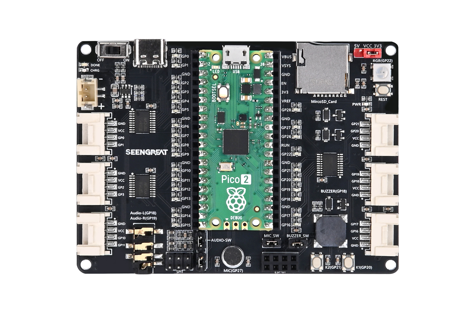 An Expansion Board for the Raspberry Pi Pico with More Interfaces and Features