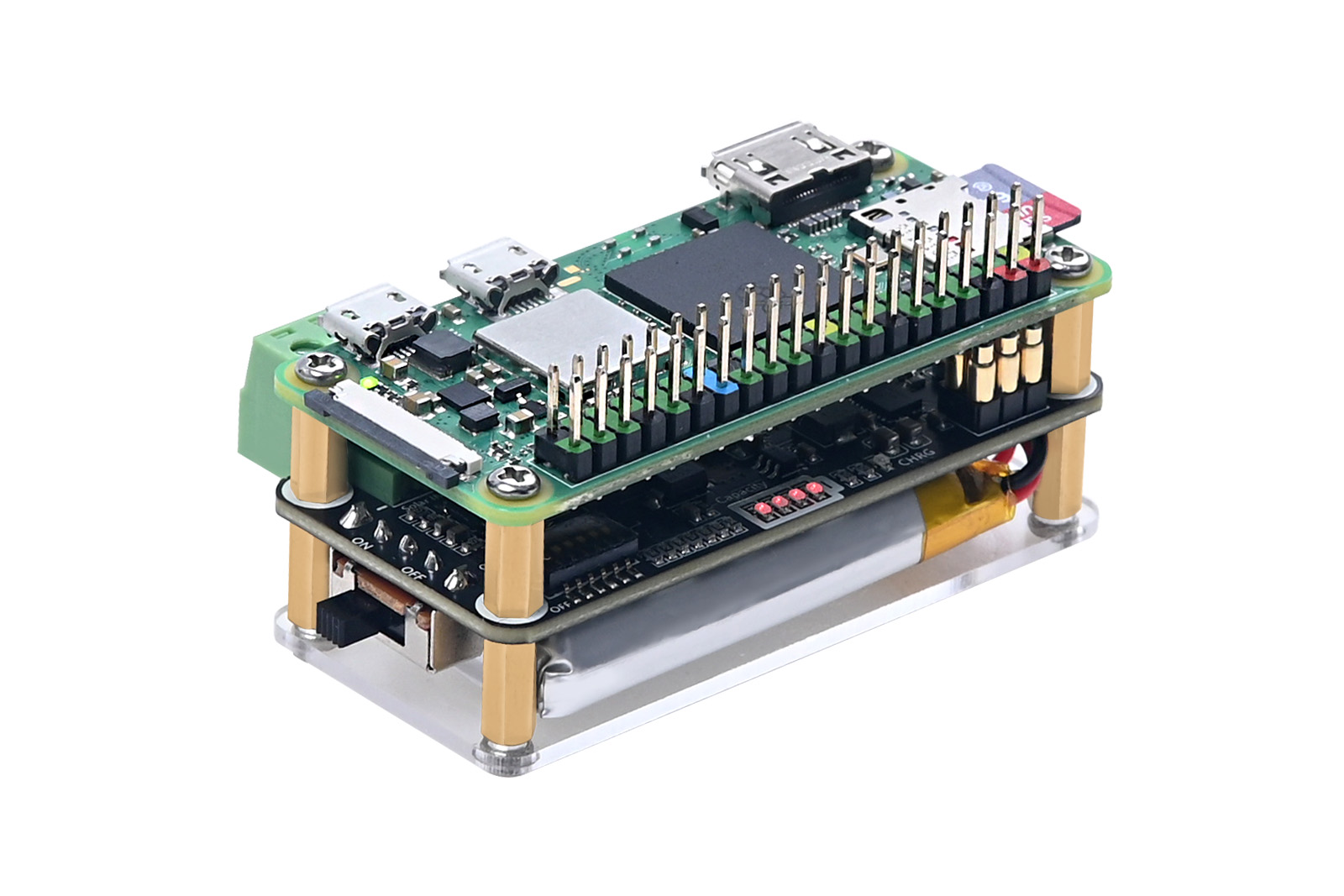 Compact UPS Power Module for Raspberry Pi Zero with Solar Input and Smart Battery Management