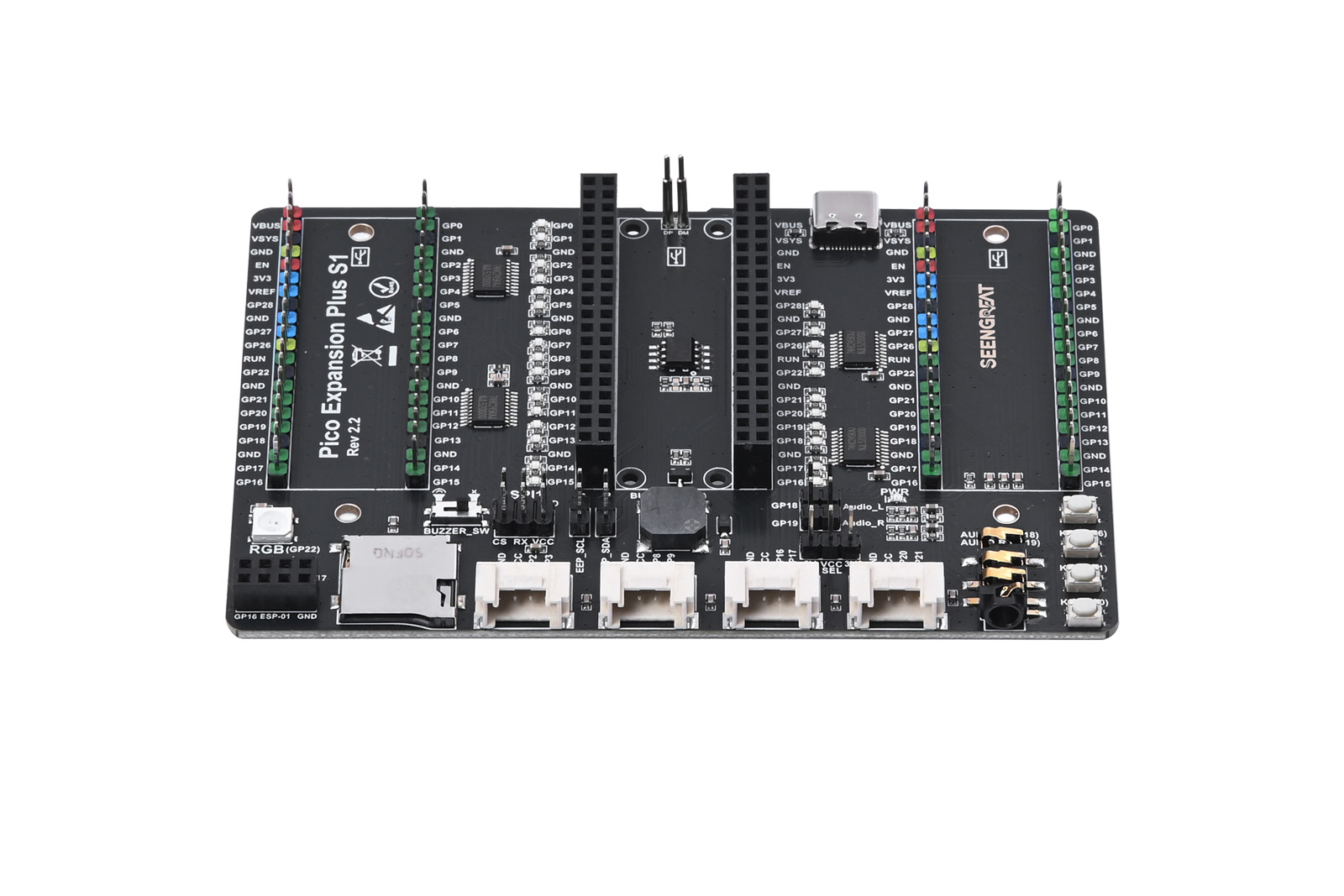 Raspberry Pi Pico Expansion Board, Dual GPIO Expander, Two Sets of Pins