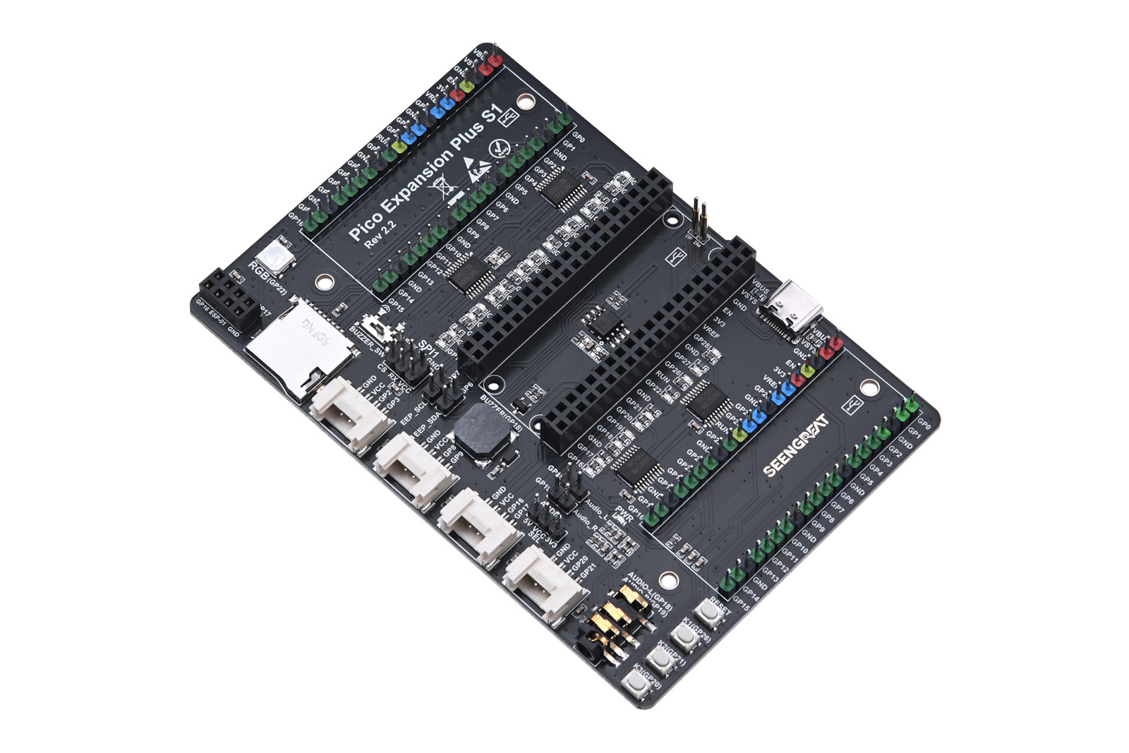 Raspberry Pi Pico Expansion Board, Dual GPIO Expander, Two Sets of Pins
