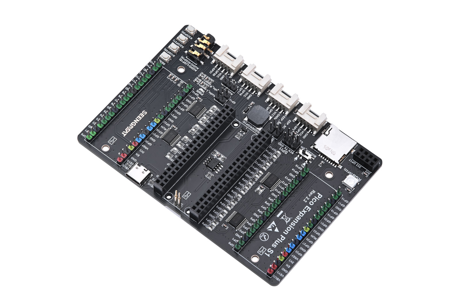 Raspberry Pi Pico Expansion Board, Dual GPIO Expander, Two Sets of Pins