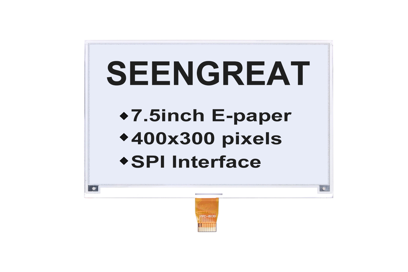 7.5inch E-Paper RBW, 800x480 Tri-Color (Red Black White) SPI E-Ink Screen