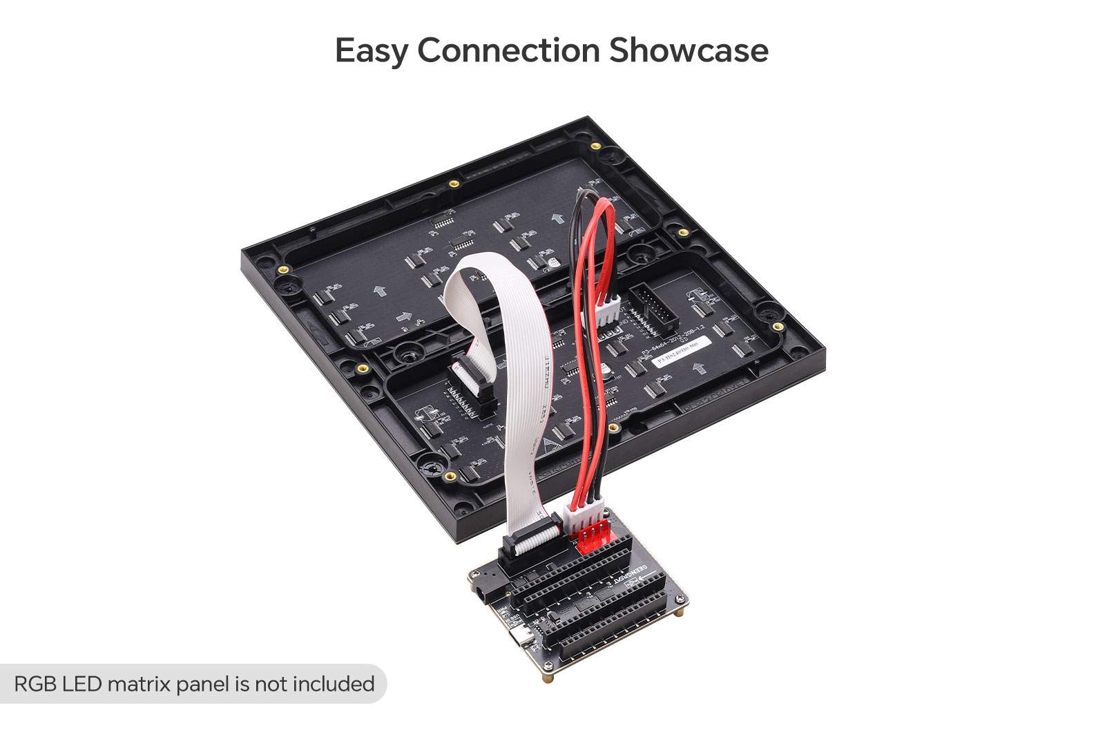 ESP32 RGB Matrix Panel Adapter Board, Dual Power Input (USB-C/DC Jack) HUB75 Interface Shield