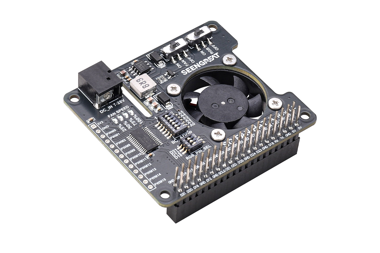 Raspberry Pi Cooling Fan Expansion Board I2C Control