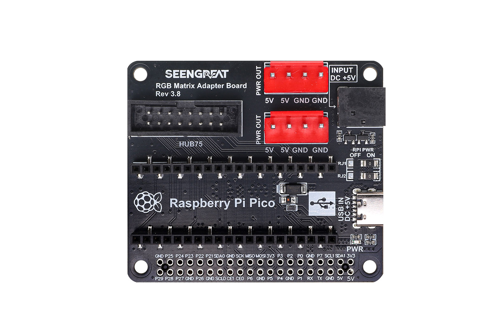 RGB Matrix Adapter Board for Easily Connect the RGB LED Matrix Panel to Raspberry Pi