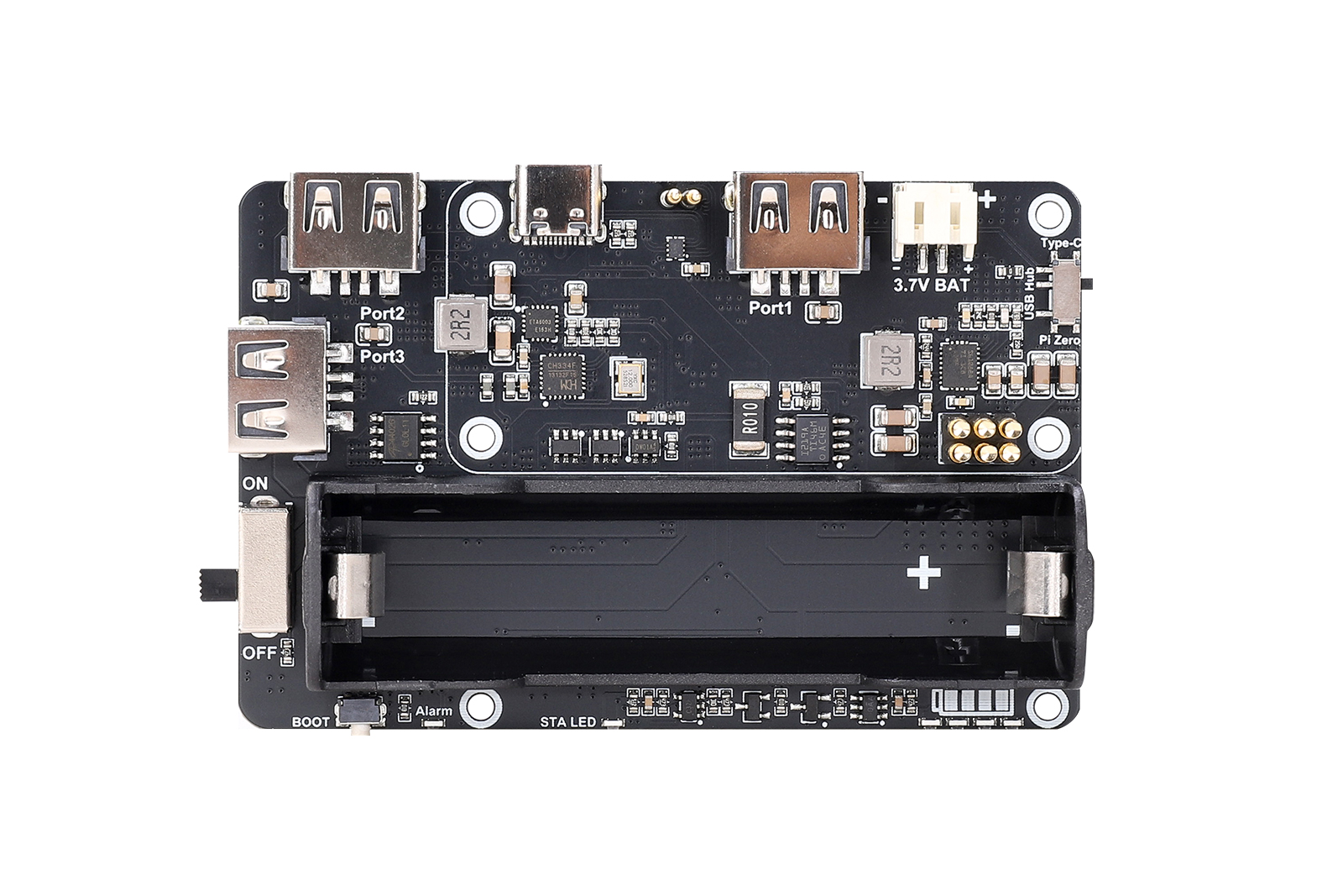 Pi Zero UPS USB HUB - Uninterruptible Power Supply with 3-Port USB 2.0 Hub