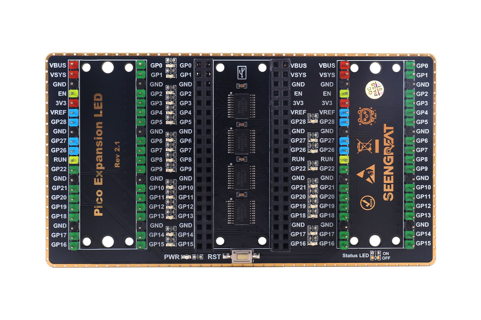 Pico Expansion LED Expansion Board– IO Status & Reset for Raspberry Pi Pico