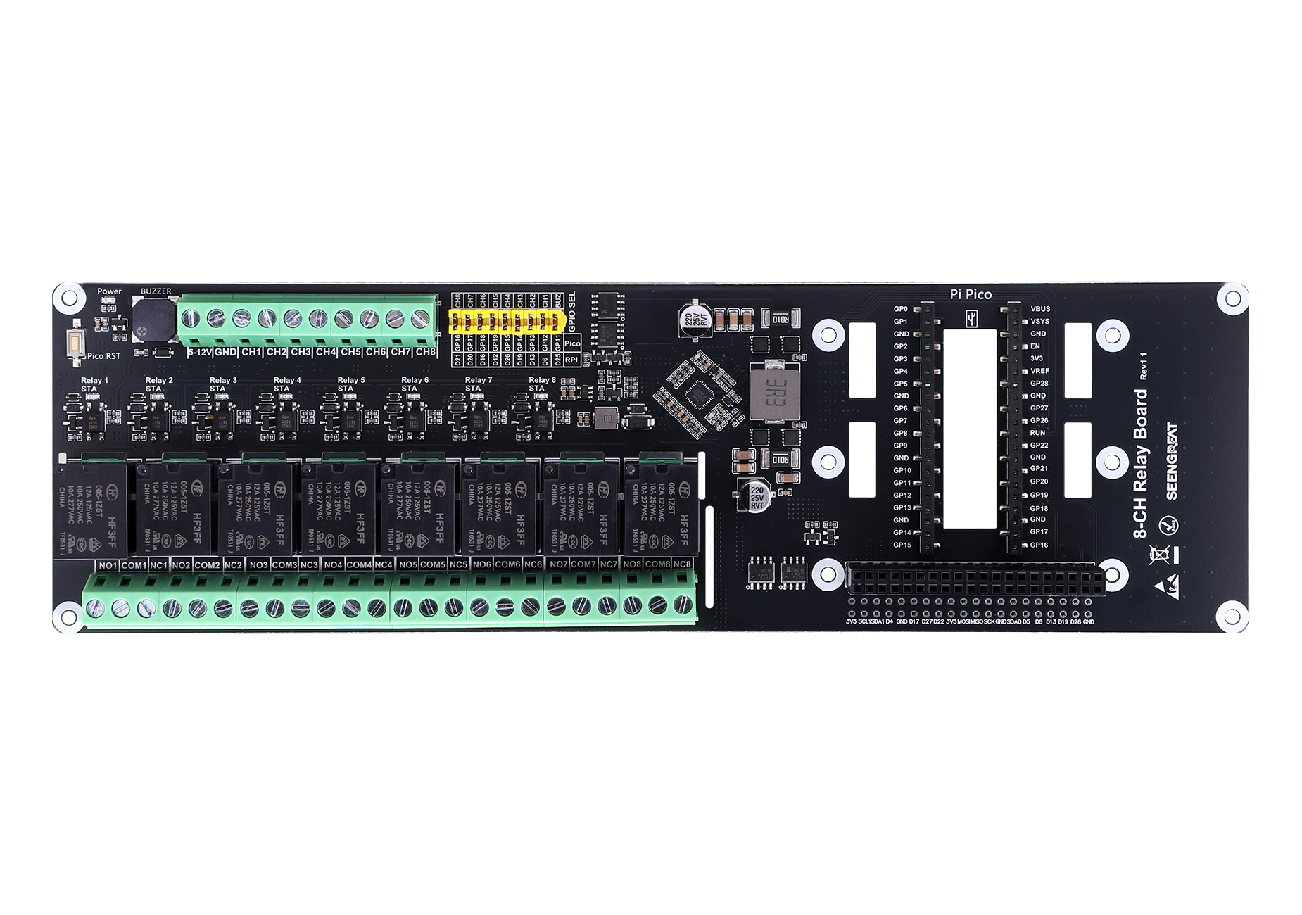 8-Channel Relay Expansion Board | Optocoupler Isolated | 5–12V Wide Voltage Input | Compatible With