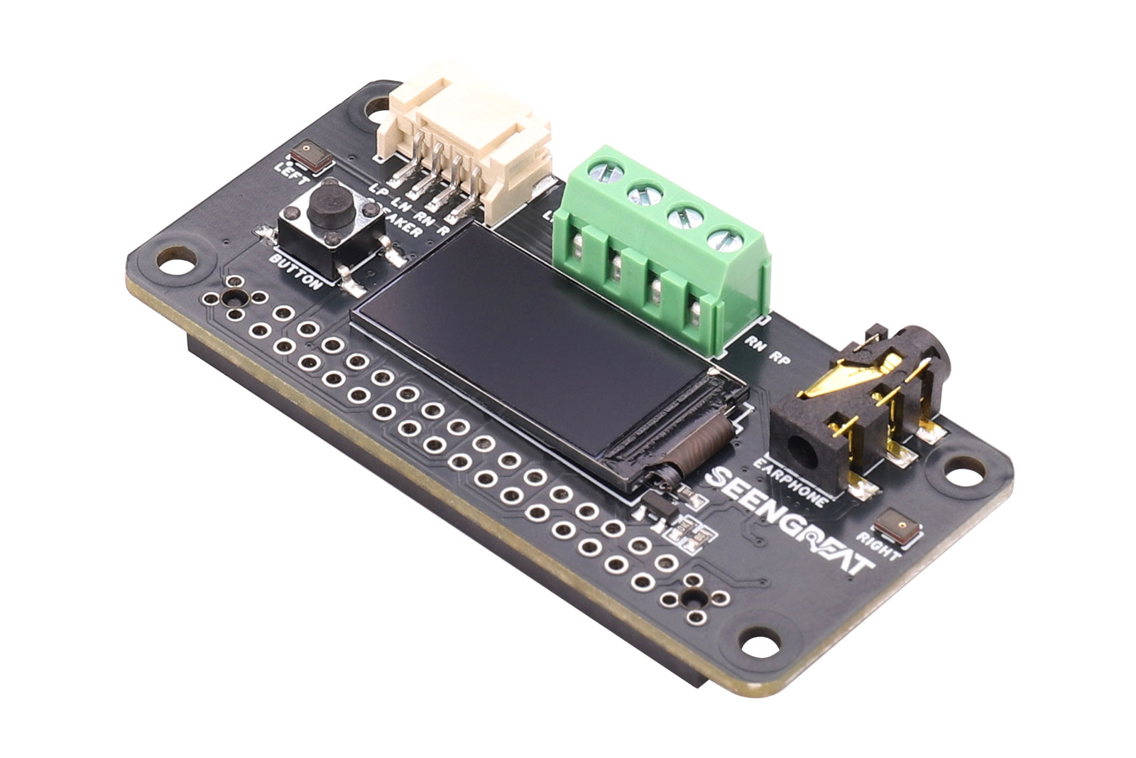 WM8960 Audio Codec LCD HAT – Stereo Audio Expansion Board for Raspberry Pi