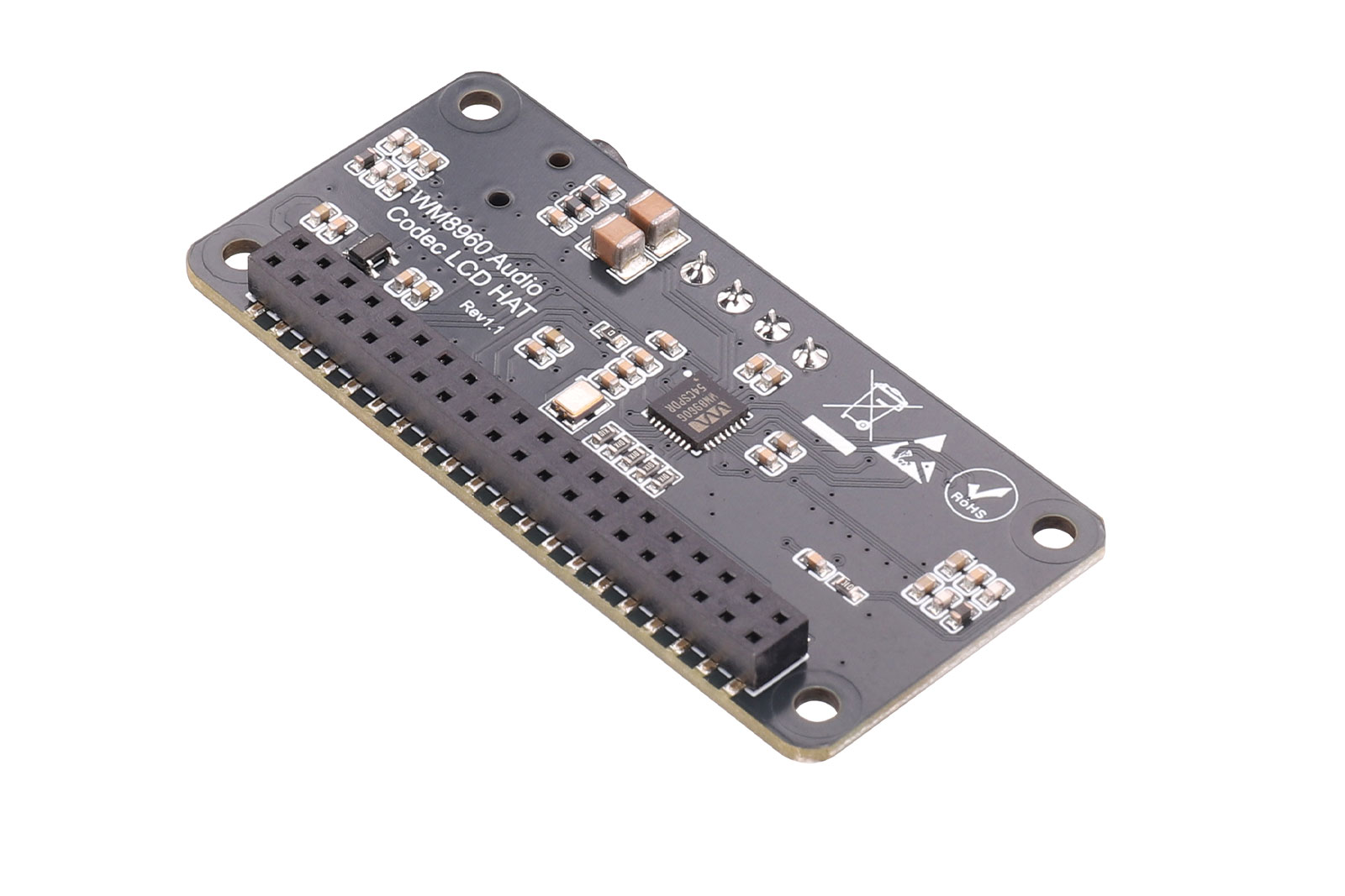 WM8960 Audio Codec LCD HAT – Stereo Audio Expansion Board for Raspberry Pi