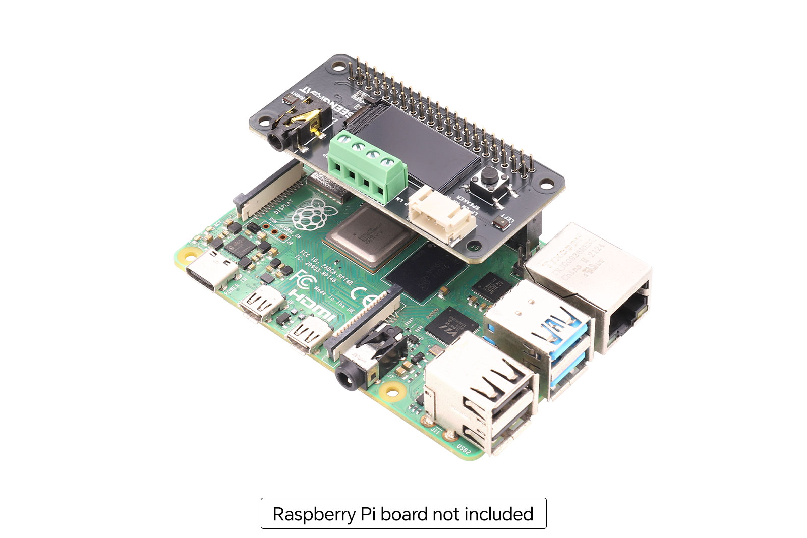 WM8960 Audio Codec LCD HAT – Stereo Audio Expansion Board for Raspberry Pi