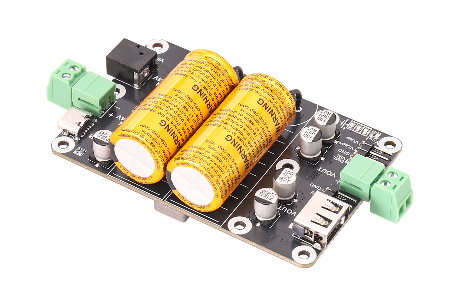 SCap UPS Board – Supercapacitor UPS Module, 5V Output, 5V–24V Input