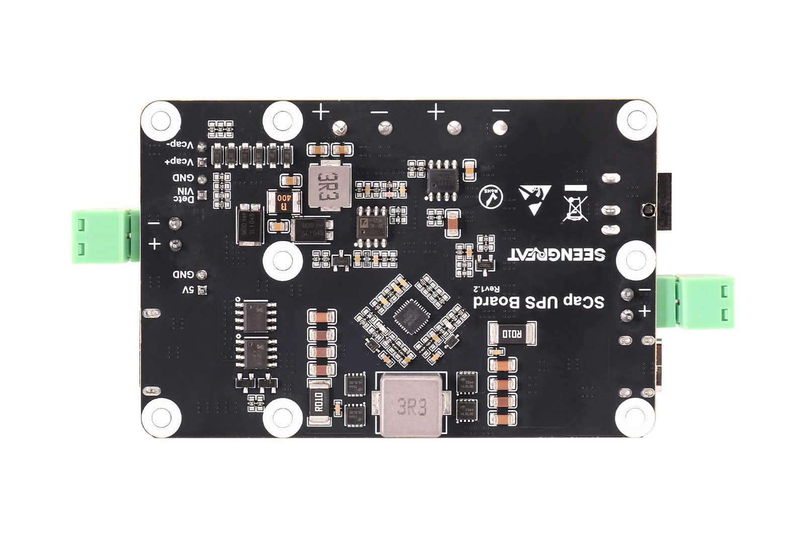 SCap UPS Board – Supercapacitor UPS Module, 5V Output, 5V–24V Input