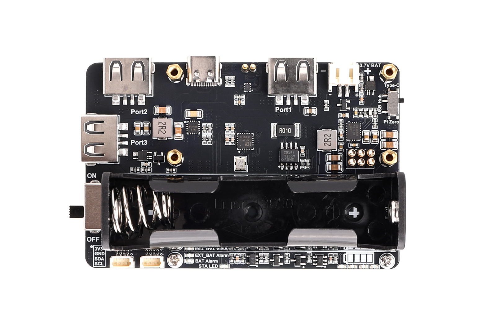 Pi Zero UPS USB HUB - Uninterruptible Power Supply with 3-Port USB 2.0 Hub
