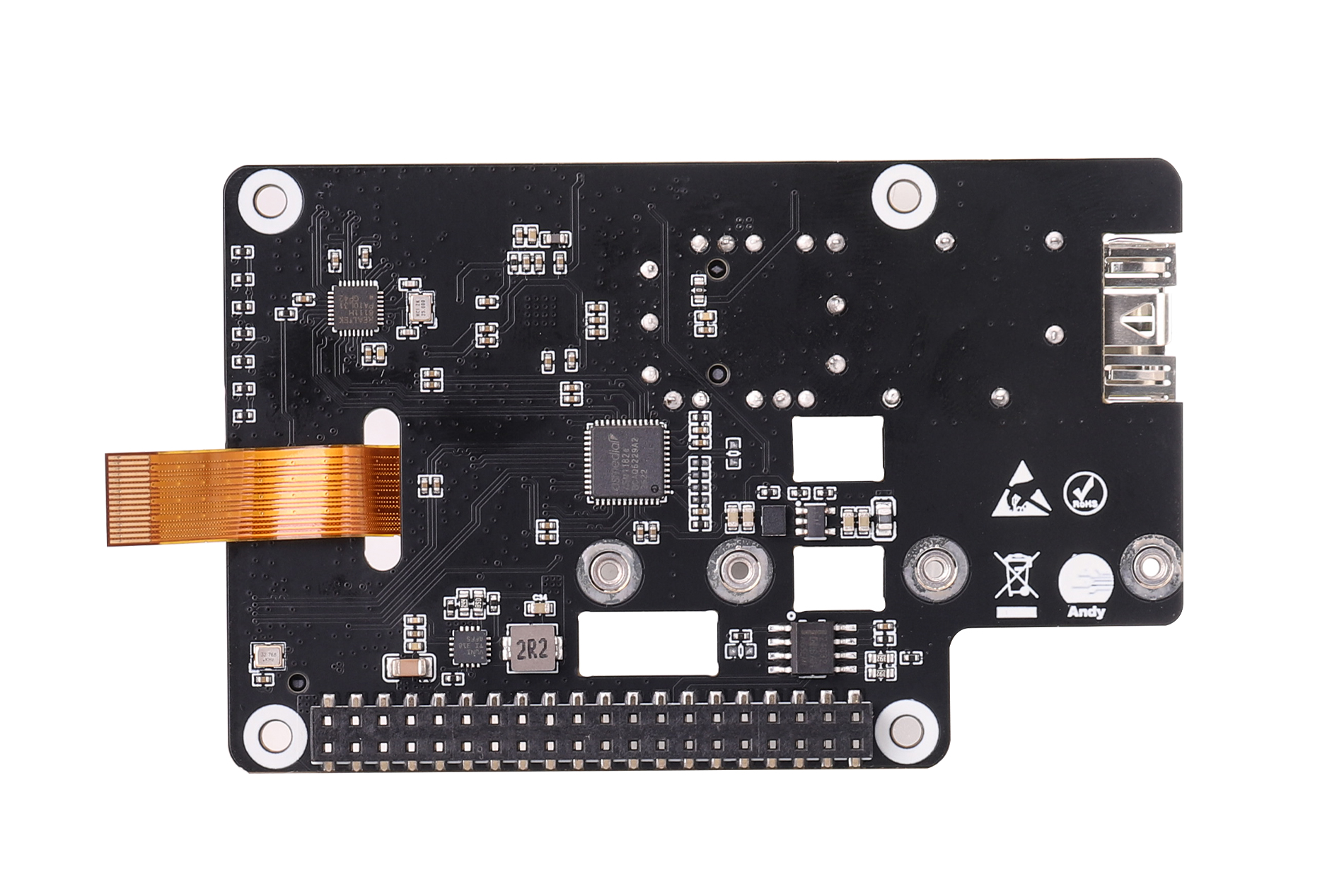 Pi 5 PCIe to M.2 & SFP Gigabit Ethernet Adapter, Supports 2280/2260/2242/2230 NVMe SSD, HAT+ Standar