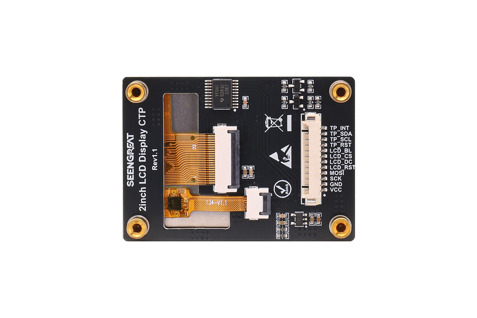 2inch LCD Display Module with Capacitive Touch | ST7789 + CST816D | SPI + I2C