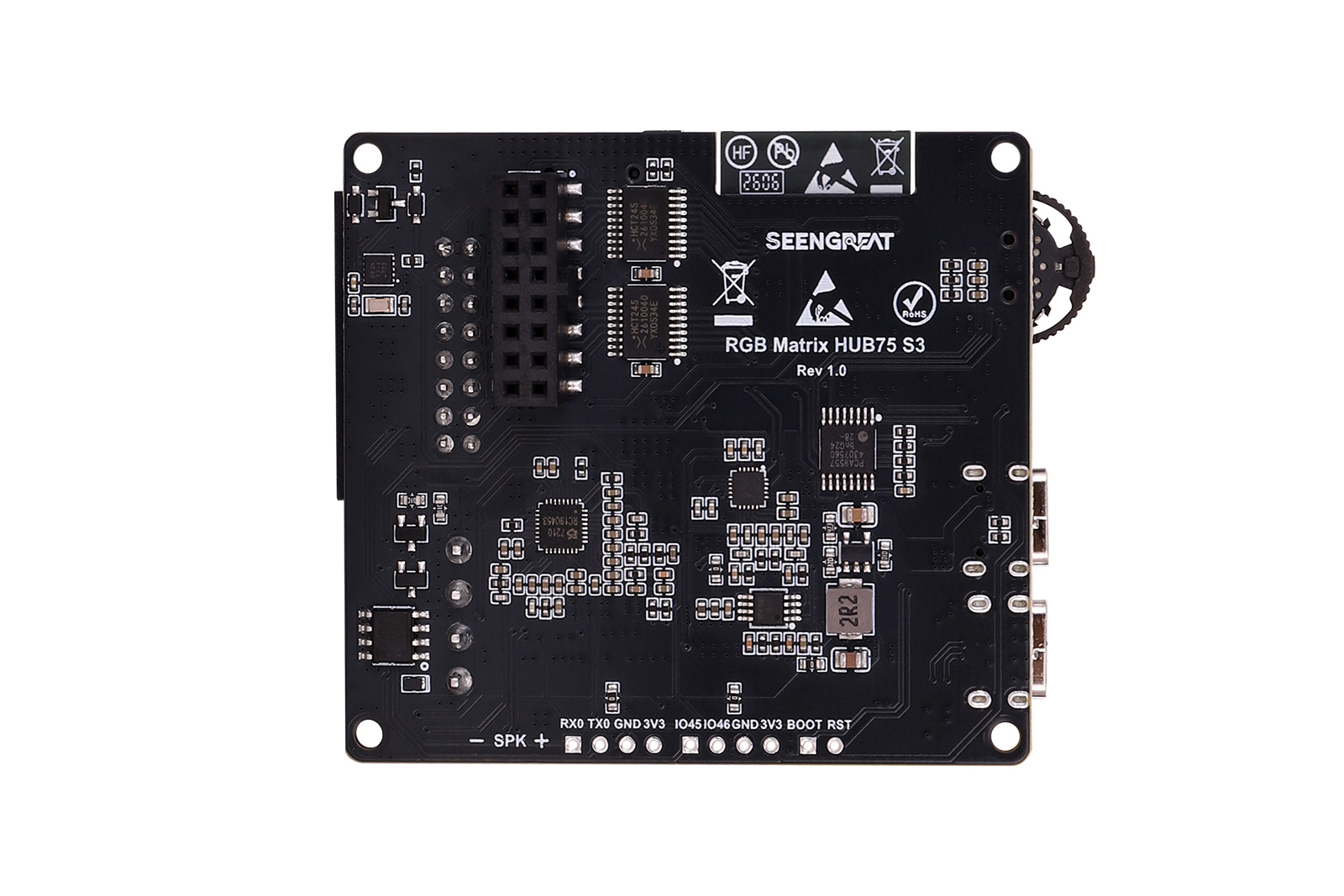 RGB Matrix HUB75 S3 – ESP32-S3 Based LED Matrix Controller Board with Audio, RTC, SD Card Slot, And