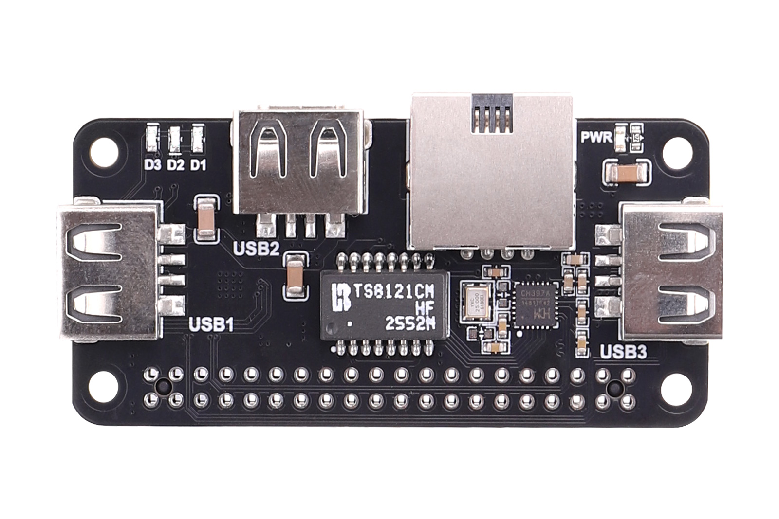 SEENGREAT USB HUB ETH HAT (U3E100) B for Raspberry Pi Zero, 3x USB 2.0 Ports + 10100M RJ45 Ethernet,