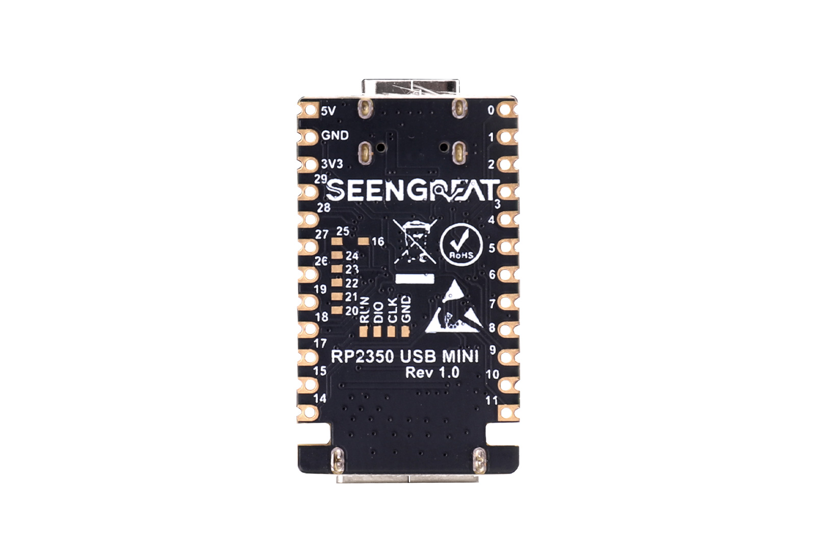 RP2350 USB MINI Development Board – RP2350A Dual-Core Microcontroller with USB Type-C & Type-A