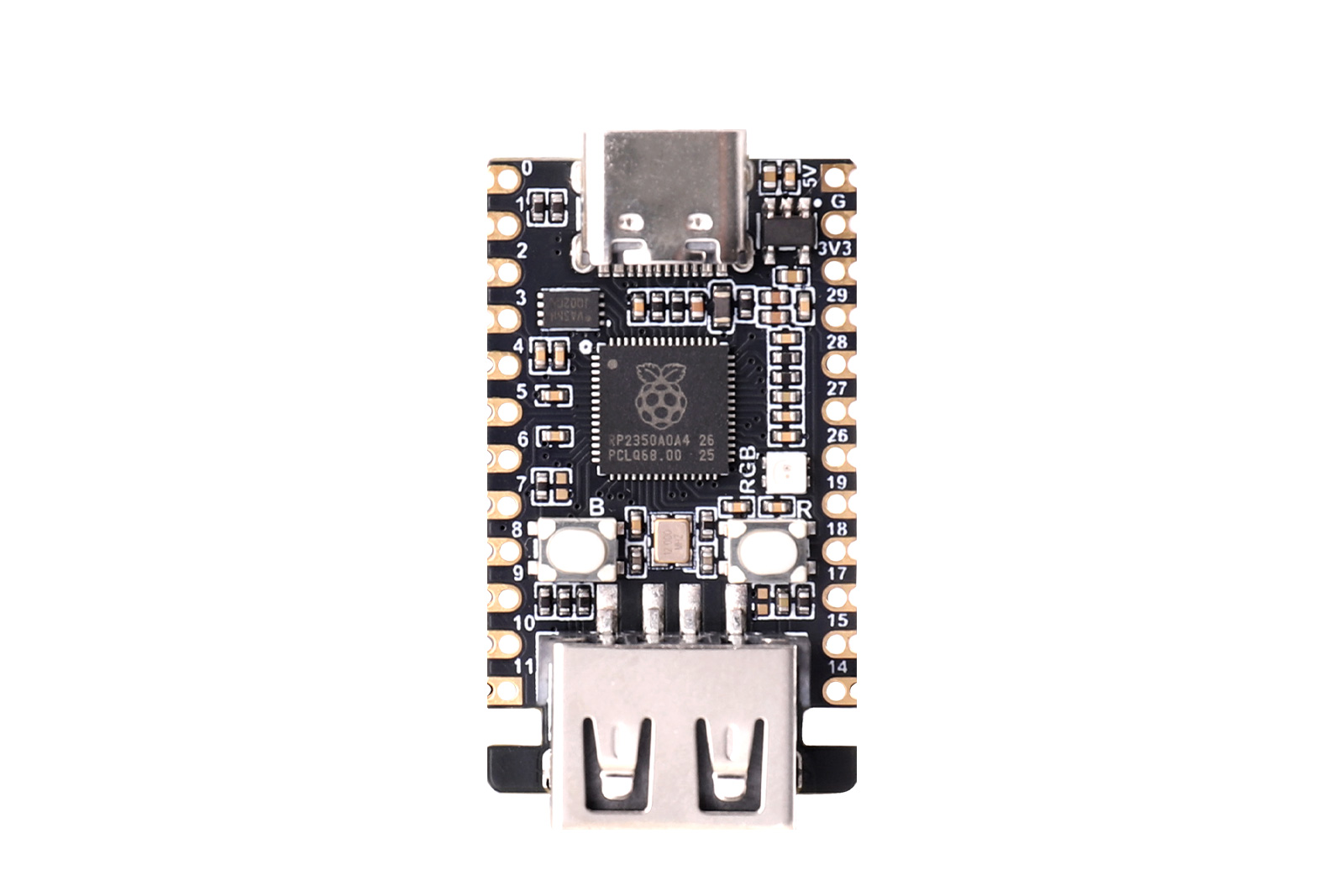 RP2350 USB MINI Development Board – RP2350A Dual-Core Microcontroller with USB Type-C & Type-A