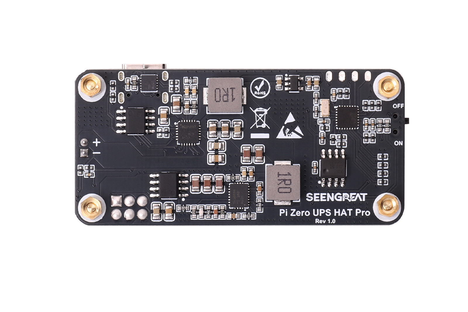 Pi Zero UPS HAT Pro with Holder - I2C Programmable UPS Module for Raspberry Pi Zero