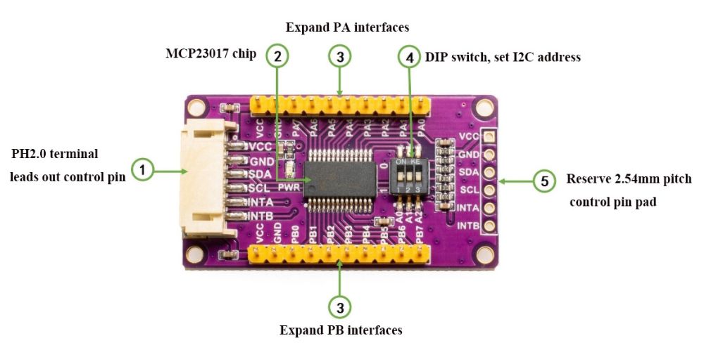 Mcp23017 Io Expansion Board I2c Interface Sg Io E017 Wiki 0671