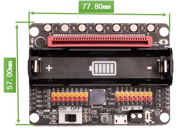 Micro:bit Expansion Board SG-EMIB-01A size