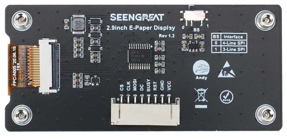 2.9inch SPI E-ink Display 296x128