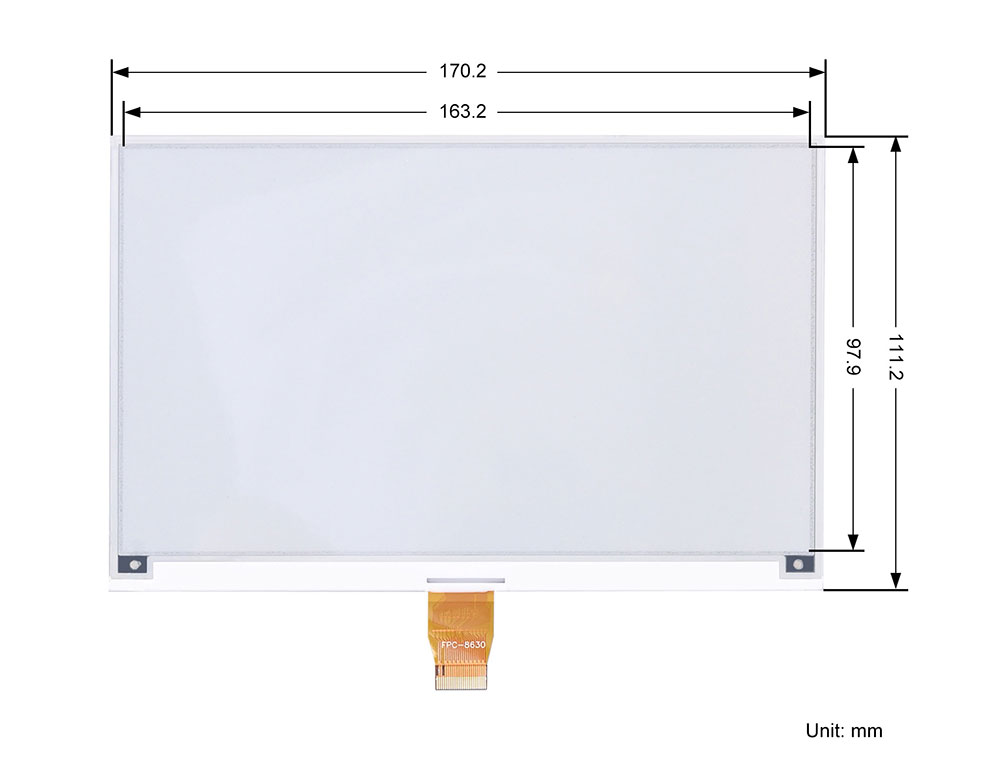 E-paper Screen Dimensions