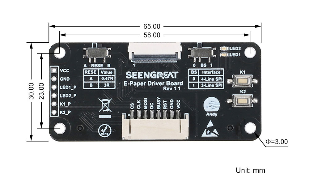 Driver Board Dimensions